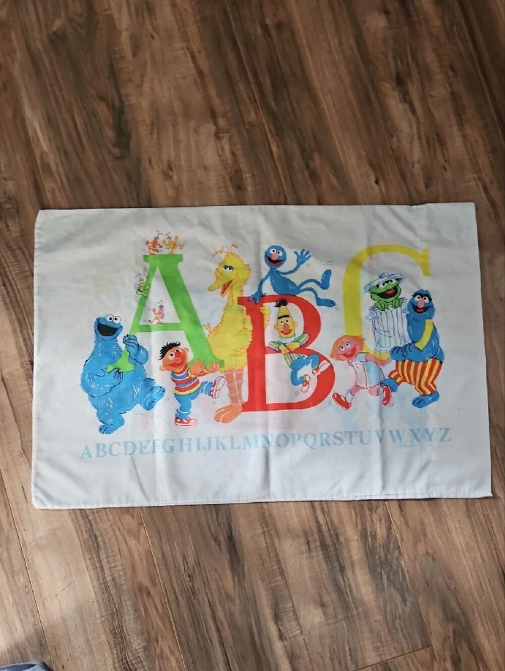 Muppets Kids Sesame Street ABC Pillowcase in White with Colorful Characters